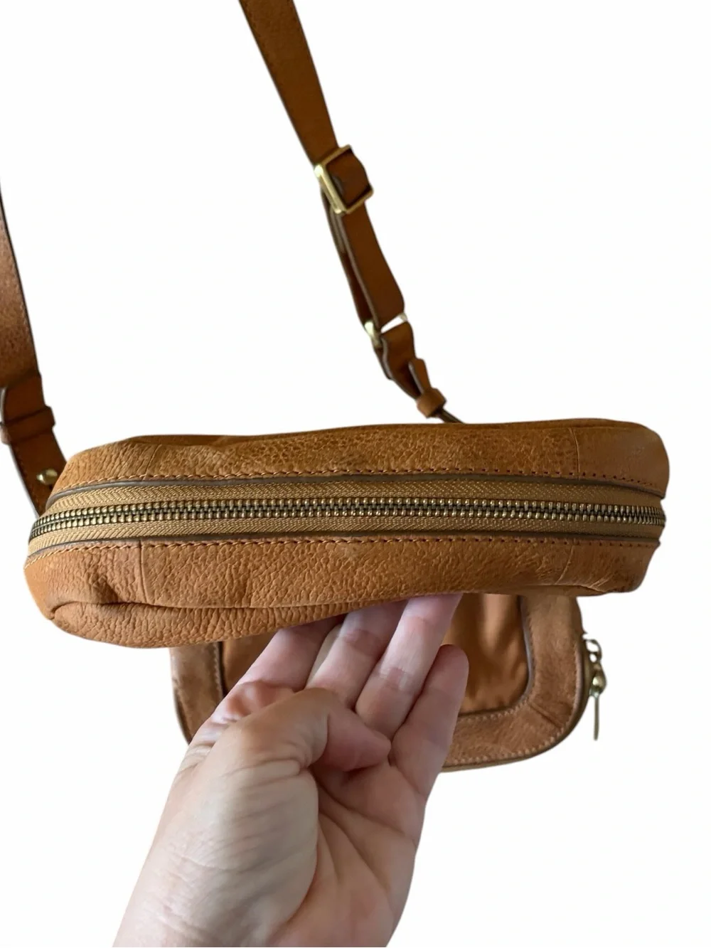 Fossil Preston Small Flap Crossbody Leather Bag Pink Red Brown Ivory‎ Striped